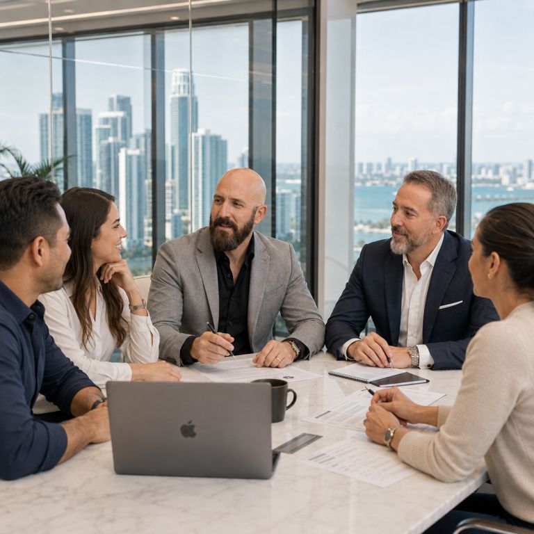 JumpStart Private Lending reviewing a Florida real estate project funding request with an investor in Miami