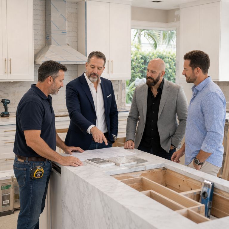 JumpStart Private Lending investors discussing financing at a Florida residential renovation project